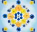 Mandala artwork created through color therapy DIY with dried flowers in soothing tones