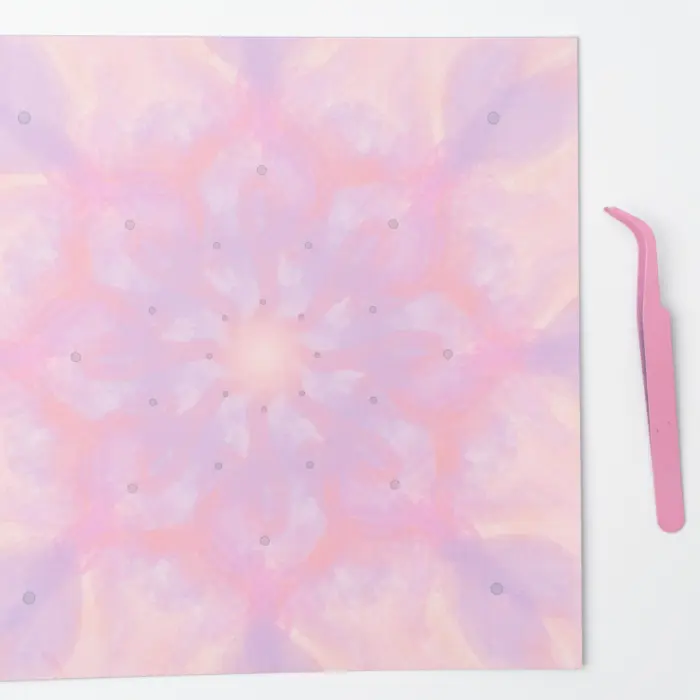 4/8 mandala grid in pink from Soul Awaken Kit – beginner-friendly layout for floral symmetry